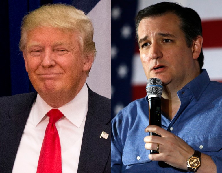 Cruz gained 6 points since Monmouth's previous poll, while Trump dropped 6 points. (AP photos)