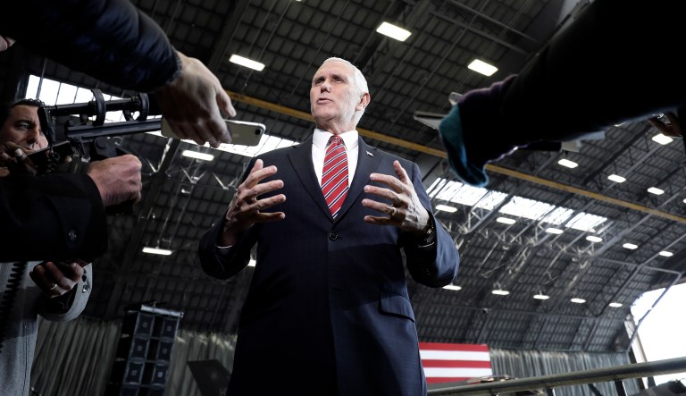 Pence's federal leadership PAC, Great American Committee, cut checks to more 30 congressional Republicans on the 2018 ballot, most of them facing competitive re-election battles. (Kiyoshi Ota/Pool Photo via AP)