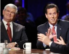 Gingrich, Santorum in the Spin Room
