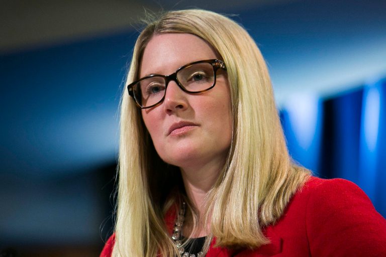 US State Department Deputy Spokesperson Marie Harf, speaks at a press briefing, at the US State Department in Washington, March 6, 2015. (Graeme Jennings/Washington Examiner)