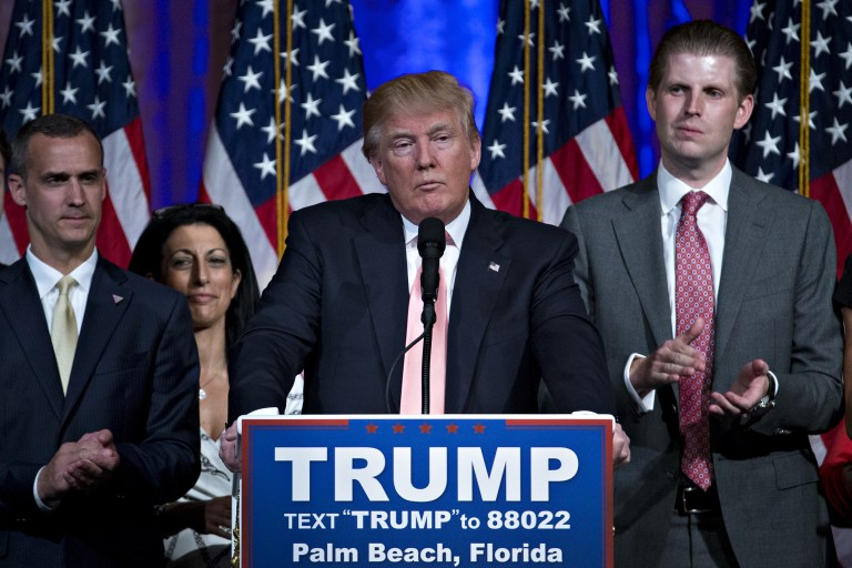 This incident, which can be summed up as an alleged assault, plus lie after lie by Donald Trump's henchmen — falsehoods doubling down on falsehoods — illuminates the Trump ethos. (Andrew Harrer/Bloomberg)