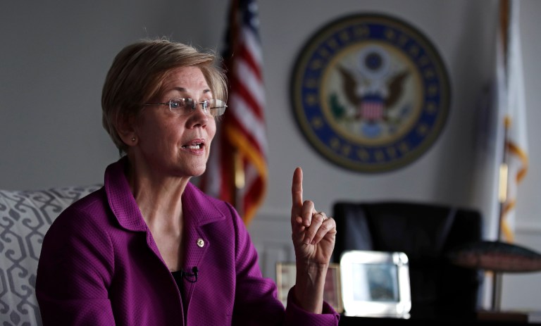 GOP lawmakers rebuked Sen. Elizabeth Warren Tuesday night for speaking against colleague and Attorney General-nominee Jeff Sessions. (AP Photo/Charles Krupa)