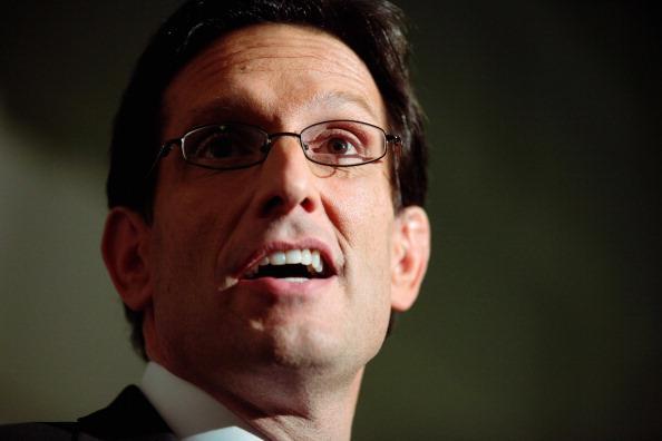 House Majority Leader Eric Cantor makes remarks during a brief news conference after a House GOP caucus meeting at the U.S. Capitol December 19, 2011 in Washington.