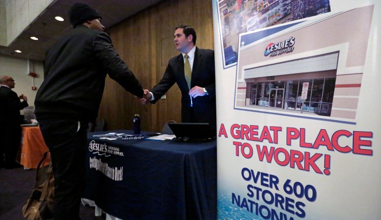 Record-high openings is a good sign for the economy and another indication that the jobs recovery still has steam in its seventh year. (AP Photo/M. Spencer Green, File)