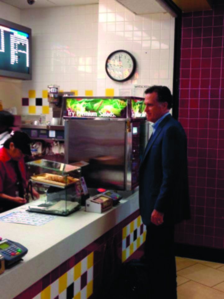 Mitt Romney at a McDonalds in photo posted on Reddit.
