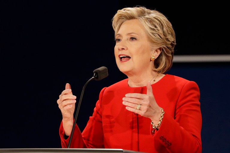Hillary Clinton suggested Tuesday that Michael Flynn, who resigned as President Trump's national security adviser, was a victim of his own 'fake news.' (AP Photo/David Goldman)