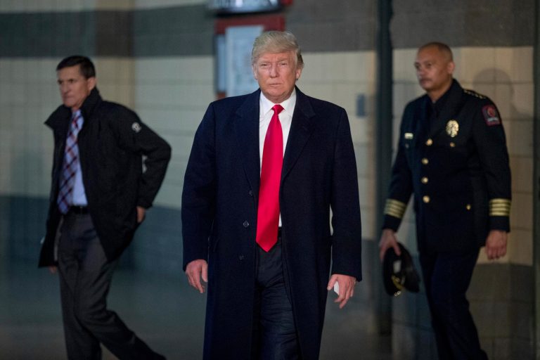 President-elect Trump met Thursday with families and victims of last week's terror attack at Ohio State University. (AP Photo/Andrew Harnik)