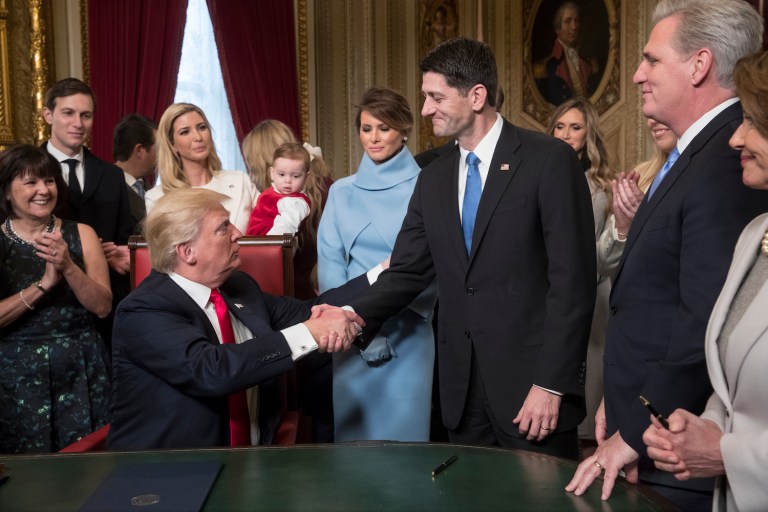 Ryan will meet privately with Trump following a White House meeting between Trump and top congressional leaders. (AP Photo/J. Scott Applewhite, Pool)