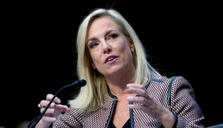 Homeland Security Secretary Kirstjen Nielsen will join a handful of high-ranking administration officials who have cheered on American athletes at the winter games in Pyeongchang. ( AP Photo/Jose Luis Magana)