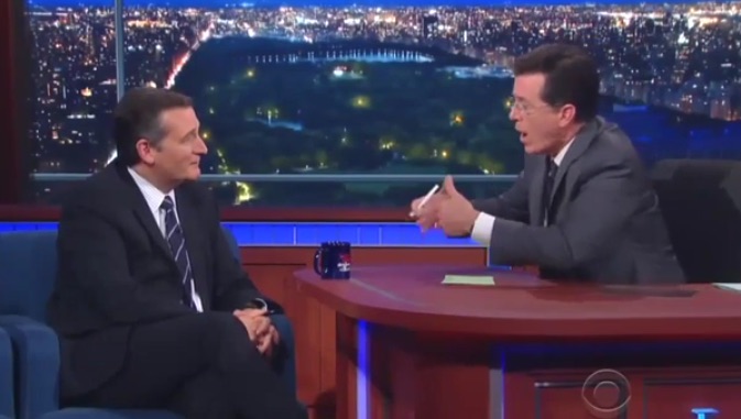 Mainstream Media Scream: Colbert lectures Cruz on Reagan