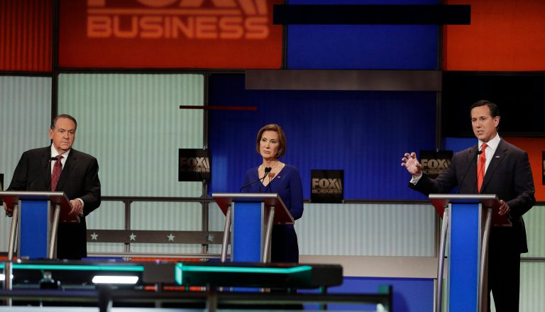 The undercard debate did show how productive a three-way debate between a trio of candidates who could realistically win the Republican nomination could be. (AP Photo/Chuck Burton)