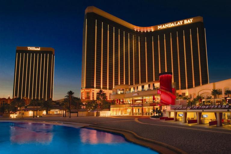 This image provided by  MGM Resorts International shows a 2012 exterior view of Mandalay Bay resort in Las Vegas. The Mandalay Bay resort in Las Vegas announced Thursday April 24, 2014, a $66 million expansion project that will boost its convention center from the seventh-largest to the fifth-largest in the United States. (AP Photo/ MGM Resorts International)