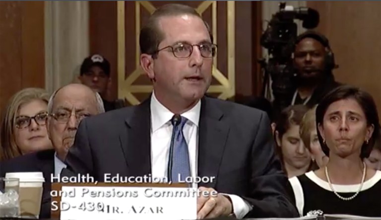 President Trump's pick to head HHS, Alex Azar, told senators Wednesday the conscience of employers needs to be taken into account when it comes to providing birth control. He said you 