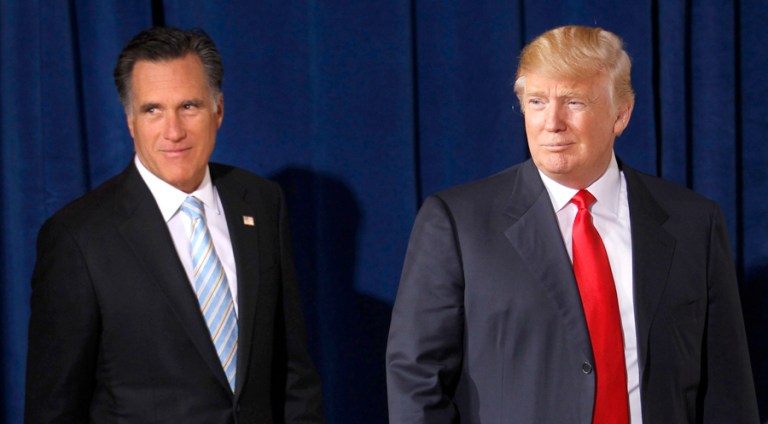 Mitt Romney got the endorsement of Donald Trump during Romney's 2012 presidential campaign. (AP Photo/Gerald Herbert, File)