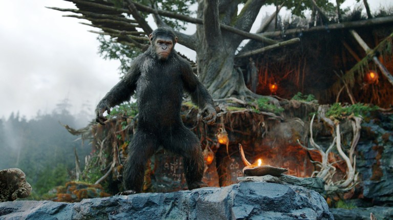 This photo released by Twentieth Century Fox Film Corporation shows Andy Serkis as Caesar in a scene from the film, 
