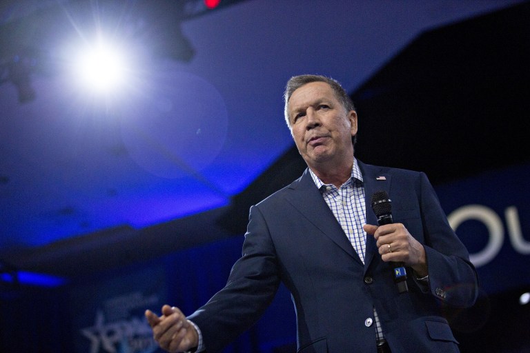 John Kasich's visit to Utah could help spoil Texas Sen. Ted Cruz's effort to steal delegates from Donald Trump. (Andrew Harrer/Bloomberg)