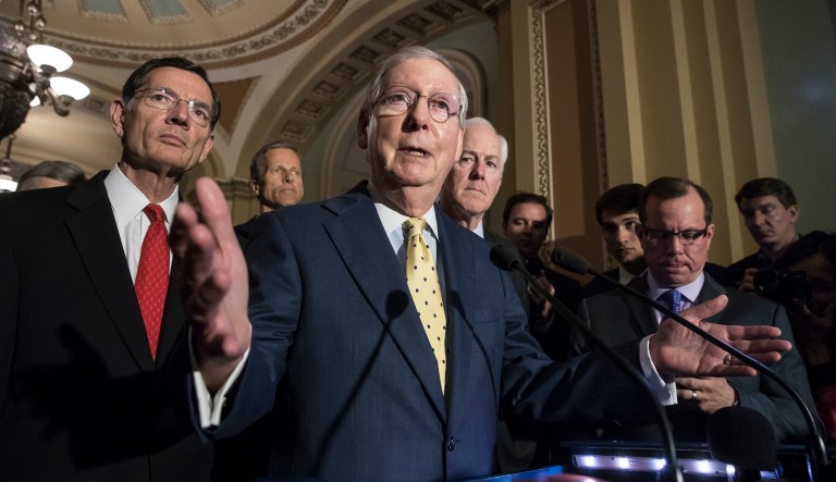 Senate Republican leaders on Tuesday abandoned plans to vote on a bill to repeal and replace Obamacare because the measure lacks enough support to even begin debate. (AP Photo/J. Scott Applewhite)