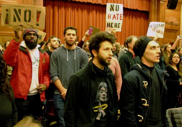 Violence is not the norm at campus lectures, but it's also not new. (AP)