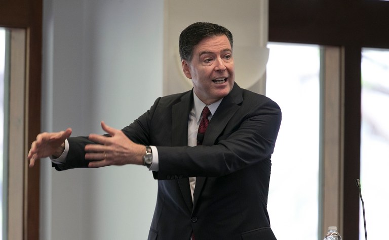 It was not immediately clear why Comey had arrived at the White House or who he was planning to meet. (Deborah Cannon/Austin American-Statesman via AP)