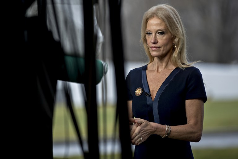 Kellyanne Conway, senior advisor to President Trump, criticized the media Thursday night for not covering a terrorist attack. (Andrew Harrer/Bloomberg)
