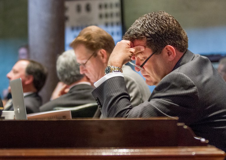 The Democrats appeared to be ratcheting up pressure after a report that Green could withdraw as controversy balloons over his political views opposing gay marriage, transgender rights and teaching Islam in public schools. (AP Photo/Erik Schelzig)
