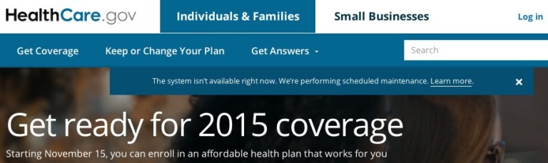 Healthcare.gov Down For ‘Weekend’ Scheduled Maintenance… On a Wednesday