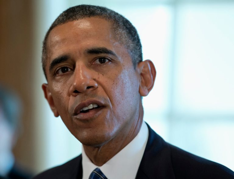   FILE - In this Sept. 3, 2013 file photo, President Barack Obama speaks in the Cabinet Room of the White House in Washington. In declaring Syria a national security threat, the Obama administration is warning Americans as much about the leaders of Iran and North Korea as about President Bashar Assad. And Americaâs credibility with those countries will be an immediate casualty if fails to respond to Syria now, administration officials say in making their case for U.S. missile strikes. Itâs a connection thatâs not immediately clear to most Americans _ especially after the White House refused to send military support earlier in the Syrian war. (AP Photo/Carolyn Kaster, File)  