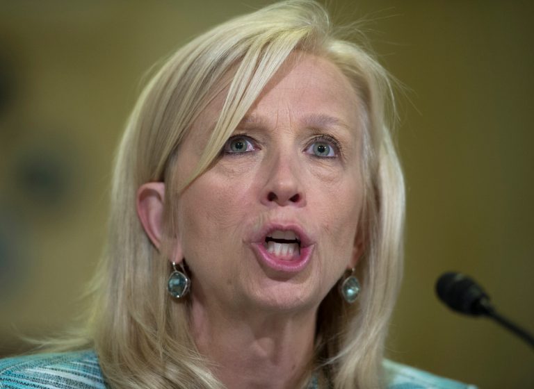 Allison Hickey, under secretary for benefits at the Department of Veterans Affairs, testifies on Capitol Hill on Monday. (AP/Cliff Owen)