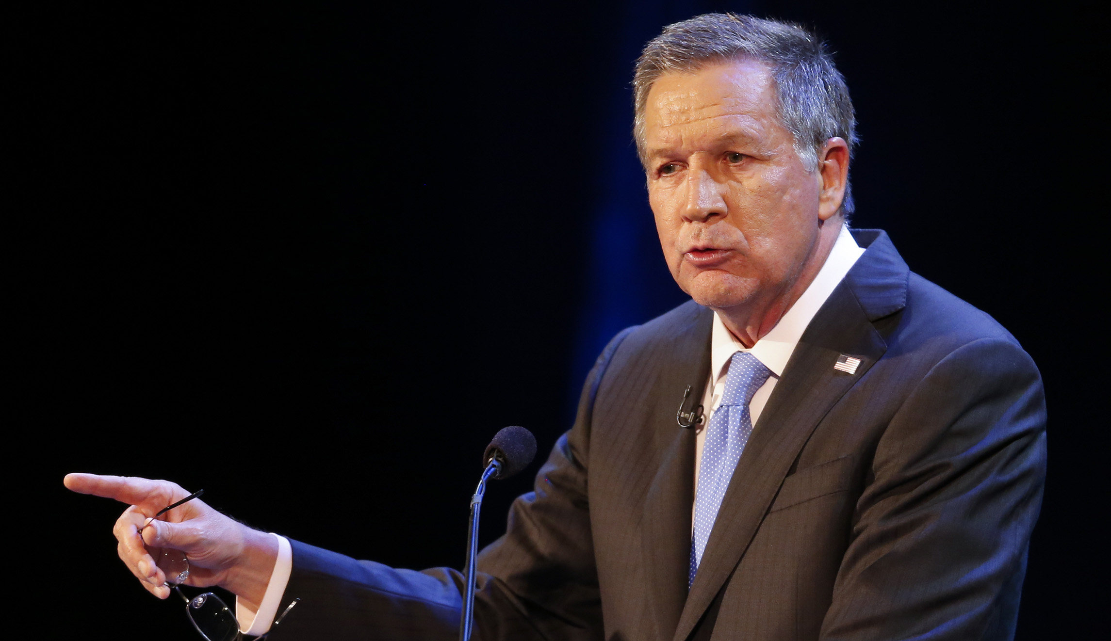 John Kasich refuses to say Trump leads the GOP