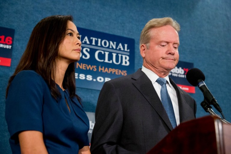 Jim Webb took shots at candidates on both sides of the aisle still in the presidential contests, saying that 