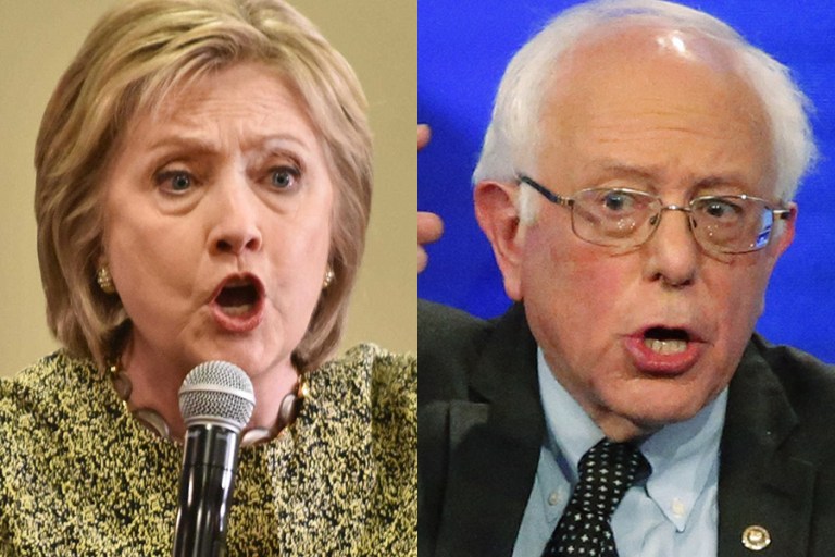 Clinton leads 64 percent to 32 percent in Florida according to the CBS Battleground Tracker poll. (AP photos)