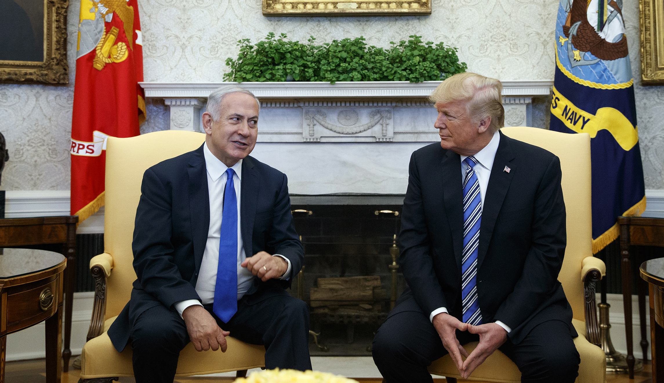 Trump and Benjamin Netanyahu hide from the media. Sad!