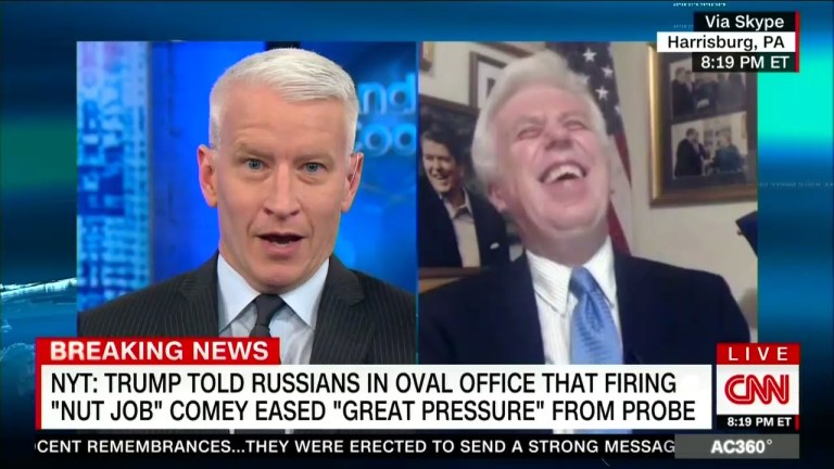CNN host Anderson Cooper on Friday told prominent Trump supporter Jeffrey Lord that he would defend the president even if he 