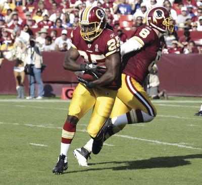 Jennifer Milbrett/The Washington Examiner
Running back Tim Hightower rushed for 72 yards and a touchdown in his first game with the Washington Redskins last week.