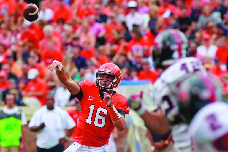 Geoff Burke/Getty Images
Virginia quarterback Michael Rocco completed 25 of 37 passes for 311 yards in the Cavaliers' season opener last week.