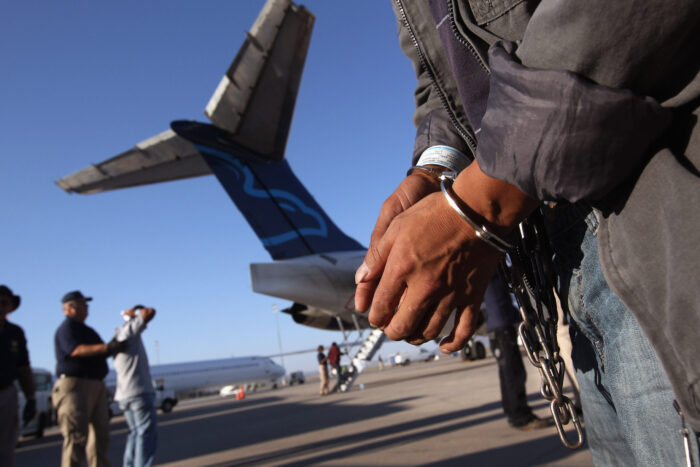 In the wake of GOP presidential hopeful Donald Trump's call to deport illegal immigrants en masse, a population most recently estimated at 11.3 million people, the liberal Center for American Progress has updated its regular analysis of how expensive such a plan would be.Â (Photo by John Moore/Getty Images)