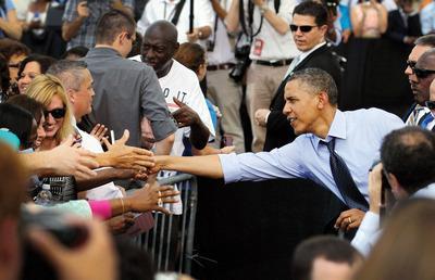 Joe Raedle/Getty Images
Earlier this month, when President Obama traveled to Florida to attend fundraisers for his re-election campaign, he made sure that taxpayers paid for the trip.