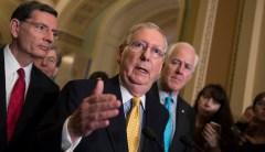Republican senators rally around Mitch McConnell following Trump’s attacks