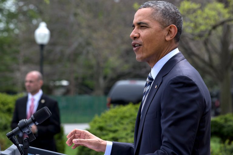 President Obama speaks in the Rose Garden of the White House in Washington on Friday. (AP/Jacquelyn Martin)