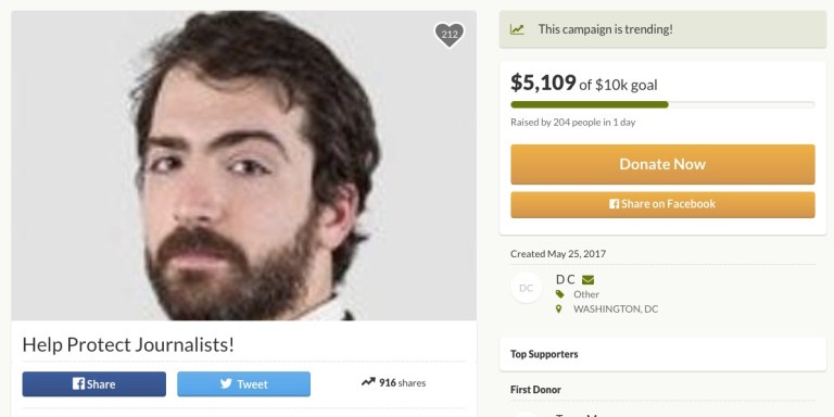 Many of the donor comments on the page contain praise for journalists' hard work and commitment to democracy. (Screengrab/GoFundMe)