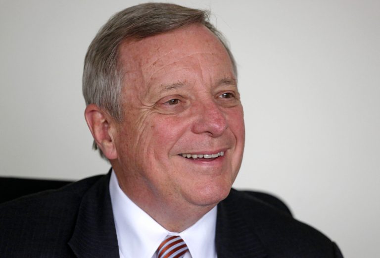 In this Sept. 12, 2014 photo, U.S. Sen. Dick Durbin D-Ill., answers questions during an interview with The Associated Press in Chicago. (AP Photo/M. Spencer Green)