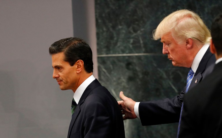 Donald Trump claimed Thursday that Mexican President Enrique Pena Nieto 