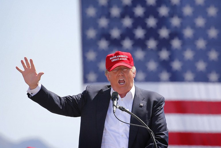 Republican presidential candidate Donald Trump took home the Arizona primary Tuesday night, topping Sen. Ted Cruz and Ohio Gov. John Kasich by wide margins to claim his 19th state victory. (AP Photo/Matt York)