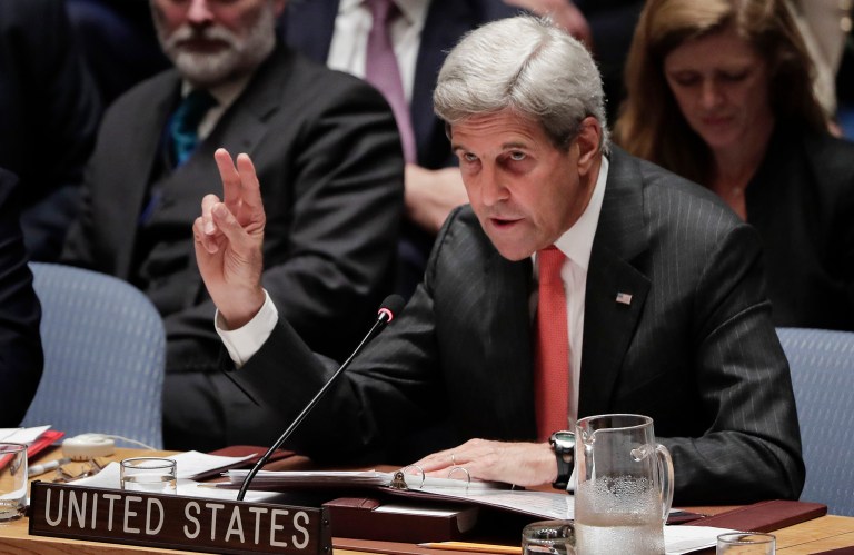 Secretary of State John Kerry will try to reboot a ceasefire agreement in Syria with Russia during a multilateral meeting on Monday, three weeks after an airstrike on a humanitarian aid convoy brought an end to the original bilateral pact between the U.S. and Russia. (AP Photo/Julie Jacobson)