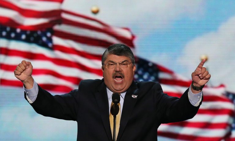 AFL-CIO President Richard Trumka threatened Monday to use his union's resources to unseat any Democrat who supports cuts to Social Security, Medicare or Medicaid.  (Alex Wong/Getty Images)