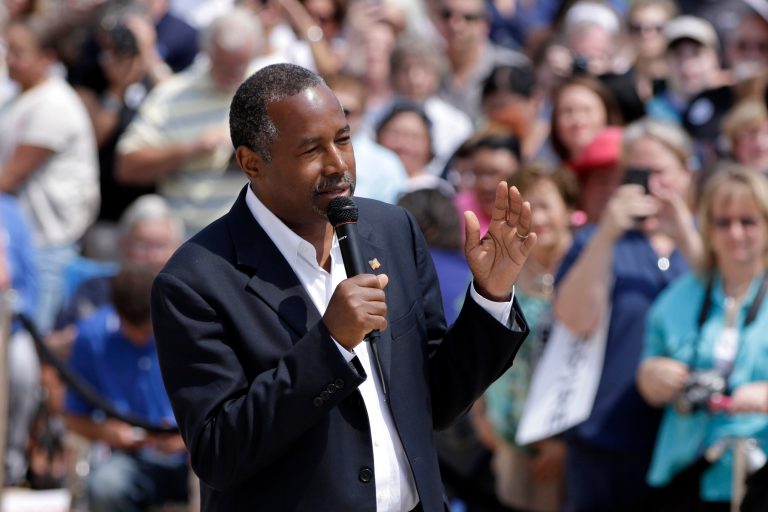 The survey pitted Donald Trump against nine GOP presidential candidates, and only Ben Carson emerged victorious. (AP Photo)Â 