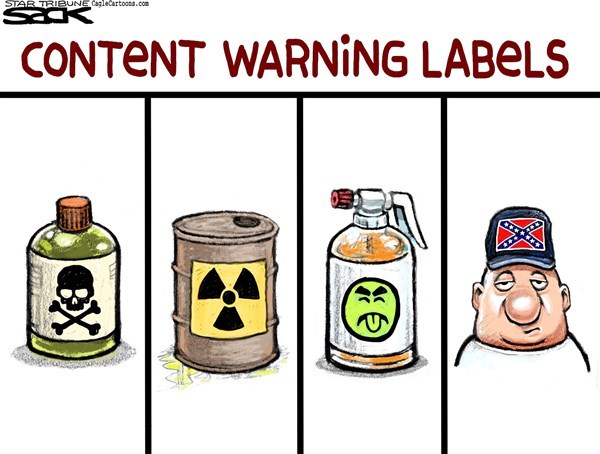 Editorial cartoon: Product warning