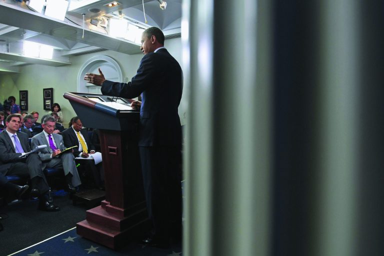 President  Obama answers reporters' questions during a news conference.  (Photo by Chip Somodevilla/Getty Images)