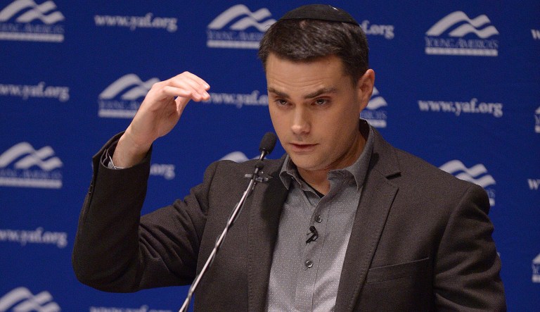 Ben Shapiro addresses the student group Young Americans for Freedom at the University of Utah's Social and Behavioral Sciences Lecture Hall, Wednesday, Sept. 27, 2017, in Salt Lake City. (Leah Hogsten/The Salt Lake Tribune via AP, Pool)