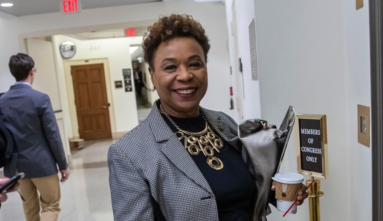 Rep. Barbara Lee, D-Calif., heads to a forum for freshmen Democrats who will hear from members running for caucus leadership posts, at the Capitol in Washington, Tuesday, Nov. 27, 2018. Lee is running for chair of the Democratic Caucus.
